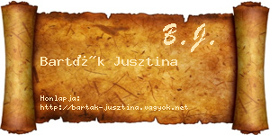 Barták Jusztina névjegykártya